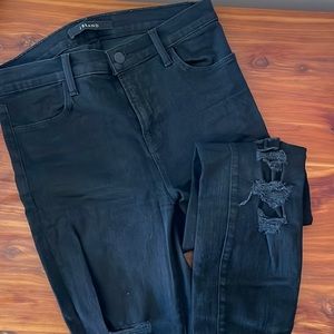 Black J Brand Ripped Jeans